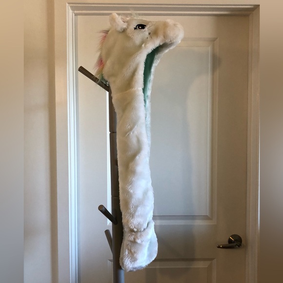 Justice Unicorn Light Up Hat Scarf Mittens White - Picture 6 of 16